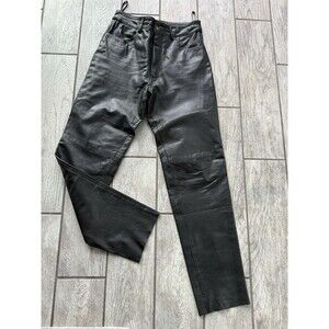 No Brand Women’s Size 10 Black W/Pockets Leather Pants High Waist No Hem